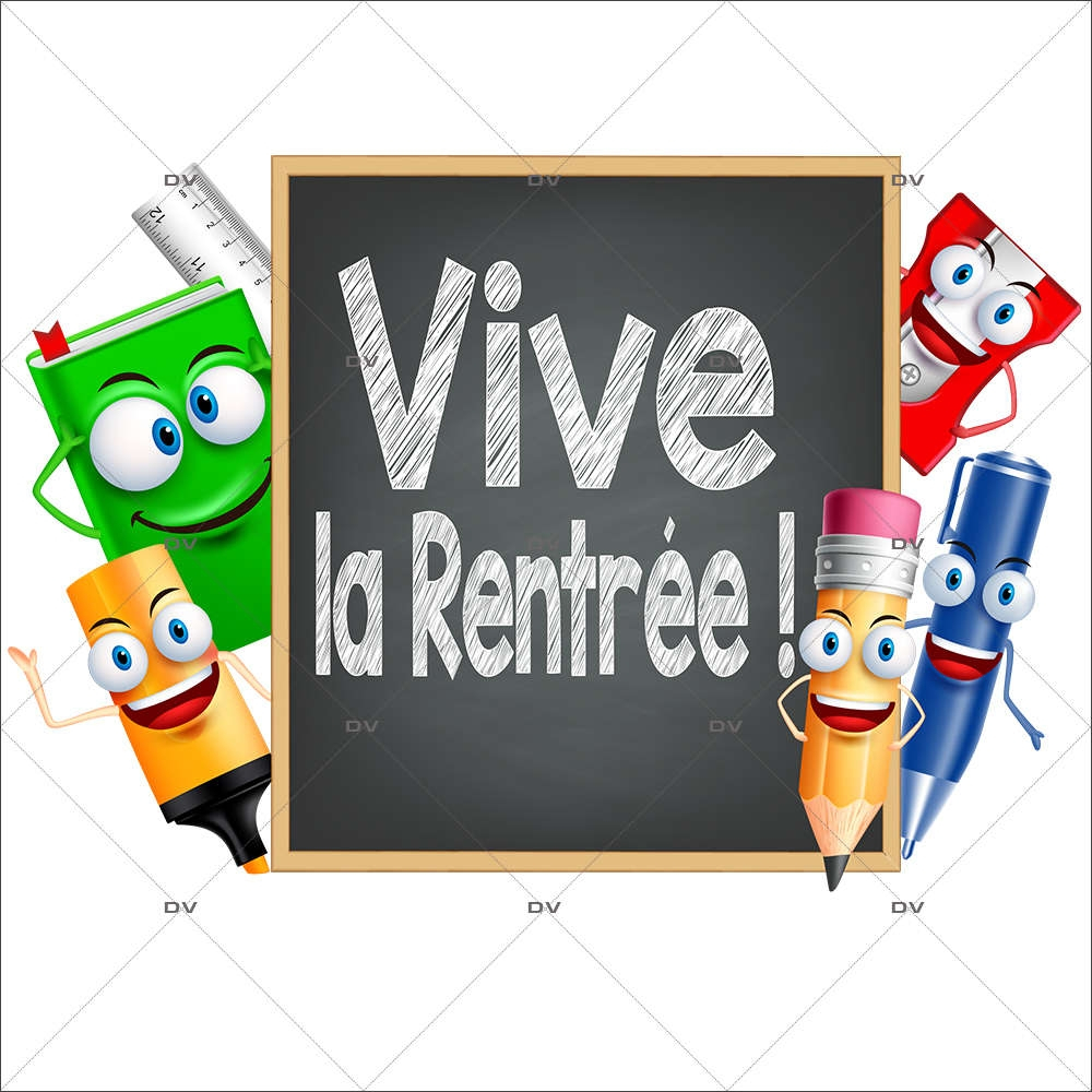 Sticker-ardoise-vive-la-rentrée-stylo-crayon-marqueur-règle-livre-vitrophanie-décoration-vitrine-rentrée-des-classes-électrostatique-sans-colle-repositionnable-réutilisable-DECO-VITRES