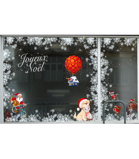 Sticker-animaux-de-noël-déguisés-vitrophanie-décoration-vitrine-noël-électrostatique-sans-colle-repositionnable-réutilisable-DECO-VITRES