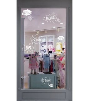 Sticker-bulles-éclatés-soldes-cartoon-blanc-vitrophanie-décoration-vitrine-promotionnelle-électrostatique-sans-colle-repositionnable-réutilisable-DECO-VITRES