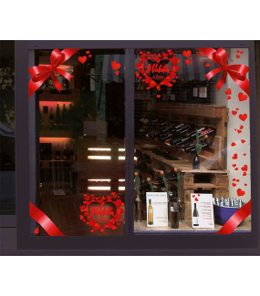 Sticker-texte-coeurs-14-février-St-Valentin-rouge-vitrophanie-décoration-vitrine-saint-valentin-électrostatique-sans-colle-repositionnable-réutilisable-DECO-VITRES