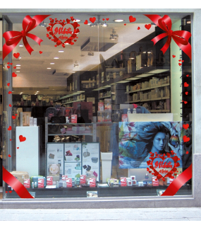 Sticker-texte-coeurs-14-février-St-Valentin-rouge-vitrophanie-décoration-vitrine-saint-valentin-électrostatique-sans-colle-repositionnable-réutilisable-DECO-VITRES