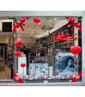 Sticker-ballons-coeurs-rouge-vitrophanie-décoration-vitrine-saint-valentin-fêtes-mères-pères-électrostatique-sans-colle-repositionnable-réutilisable-DECO-VITRES