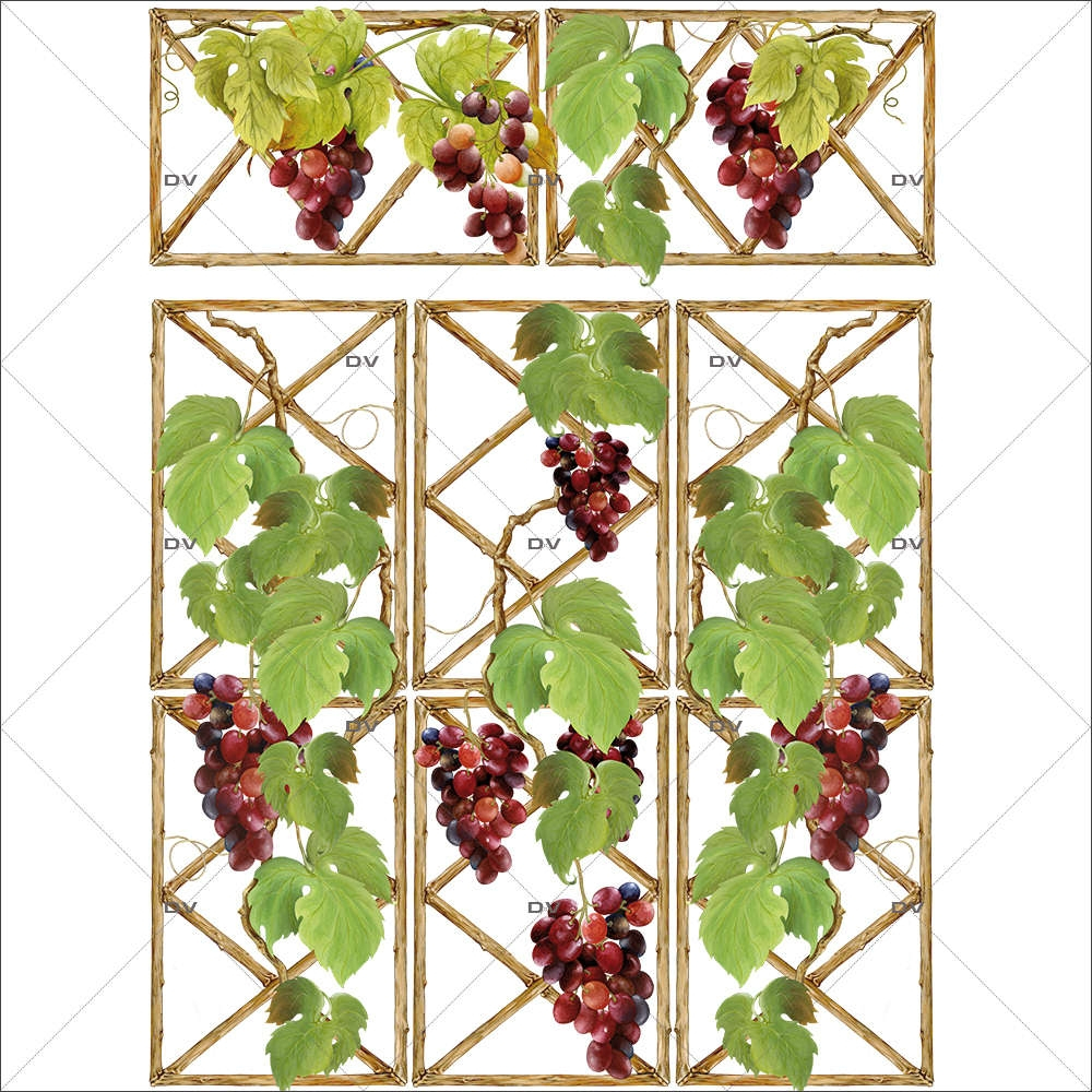 Sticker-treille-feuilles-de-vigne-grappes-raisins-vitrophanie-décoration-vitrine-cave-caviste-bar-à-vins-restaurant-supermarché-électrostatique-sans-colle-repositionnable-réutilisable-DECO-VITRES
