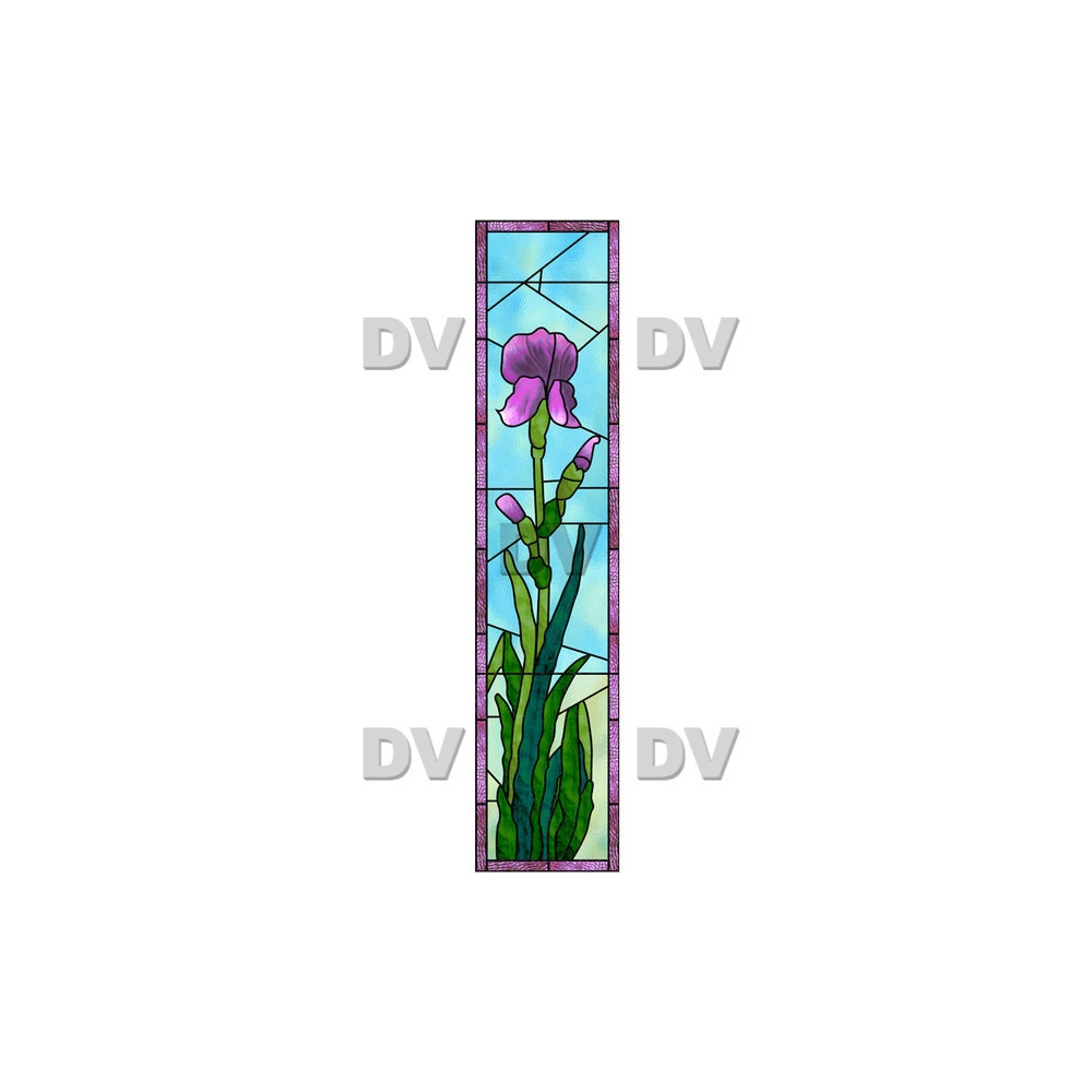 Sticker-vitrail-iris-fleurs-paysage-nature-cadre-retro-vitrophanie-électrostatique-sans-colle-repositionnable-réutilisable-ou-adhésif-décoration-fenêtres-vitres-DECO-VITRES