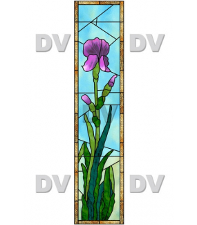 Sticker-vitrail-iris-fleurs-paysage-nature-cadre-retro-vitrophanie-électrostatique-sans-colle-repositionnable-réutilisable-ou-adhésif-décoration-fenêtres-vitres-DECO-VITRES