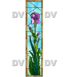Sticker-vitrail-iris-fleurs-paysage-nature-cadre-retro-vitrophanie-électrostatique-sans-colle-repositionnable-réutilisable-ou-adhésif-décoration-fenêtres-vitres-DECO-VITRES