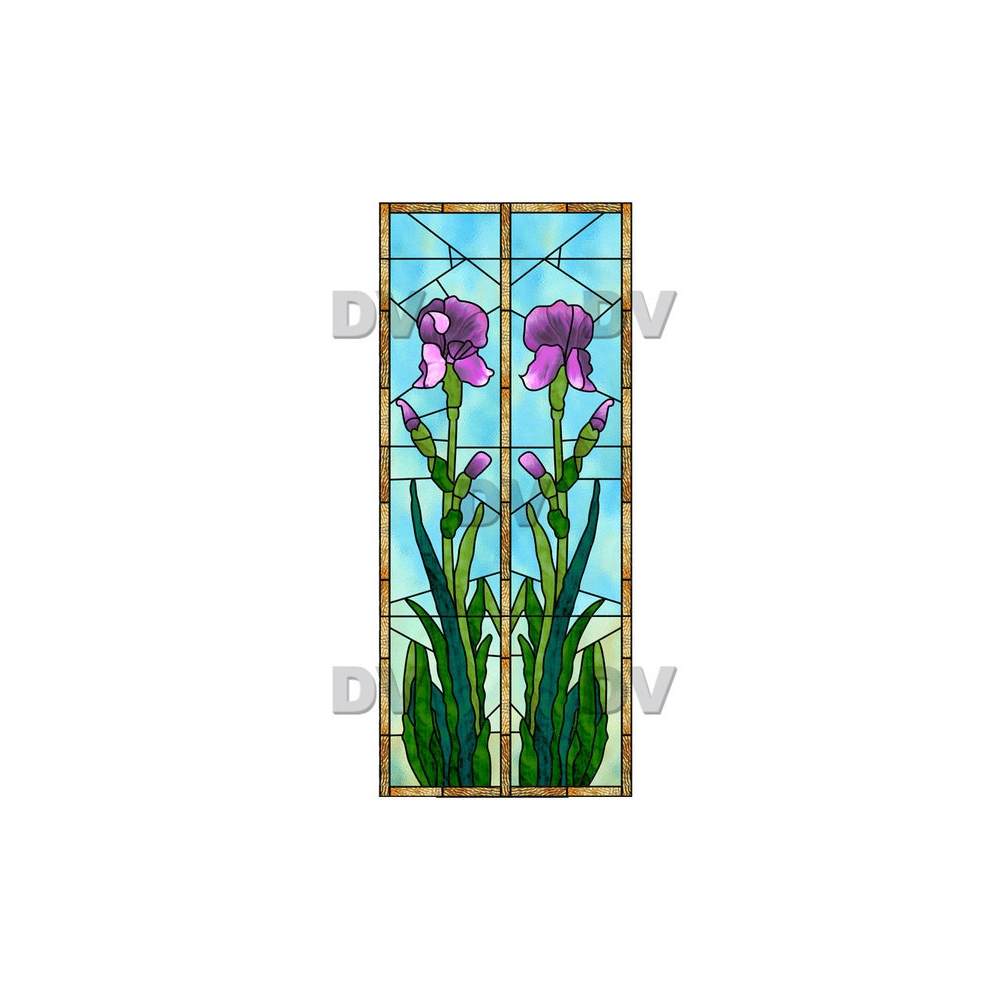 Sticker-vitrail-iris-fleurs-paysage-nature-cadre-retro-vitrophanie-électrostatique-sans-colle-repositionnable-réutilisable-ou-adhésif-décoration-fenêtres-vitres-DECO-VITRES