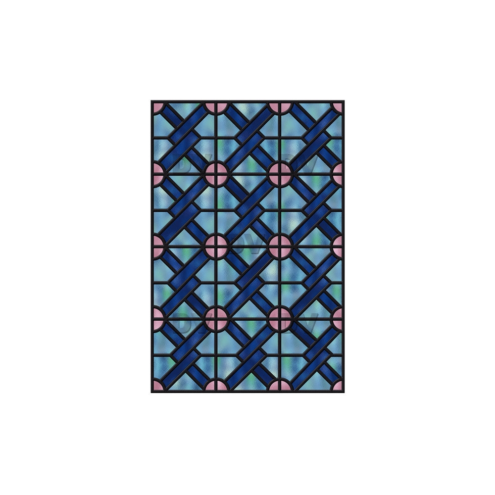 Sticker-vitrail-géométrique-bleu-rose-ancien-vintage-retro-vitrophanie-électrostatique-sans-colle-repositionnable-réutilisable-ou-adhésif-décoration-fenêtres-vitres-DECO-VITRES