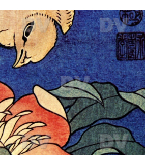 Sticker-vitrail-Hokusai-fleurs-pivoines-oiseaux-Japon-retro-vintage-vitrophanie-électrostatique-sans-colle-repositionnable-réutilisable-ou-adhésif-décoration-fenêtres-vitres-DECO-VITRES