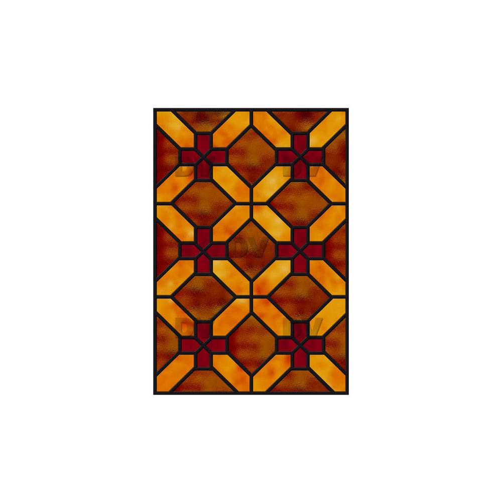 Sticker-vitrail-géométrique-marron-rouge-croix-ancien-vintage-retro-vitrophanie-électrostatique-sans-colle-repositionnable-réutilisable-ou-adhésif-décoration-fenêtres-vitres-DECO-VITRES