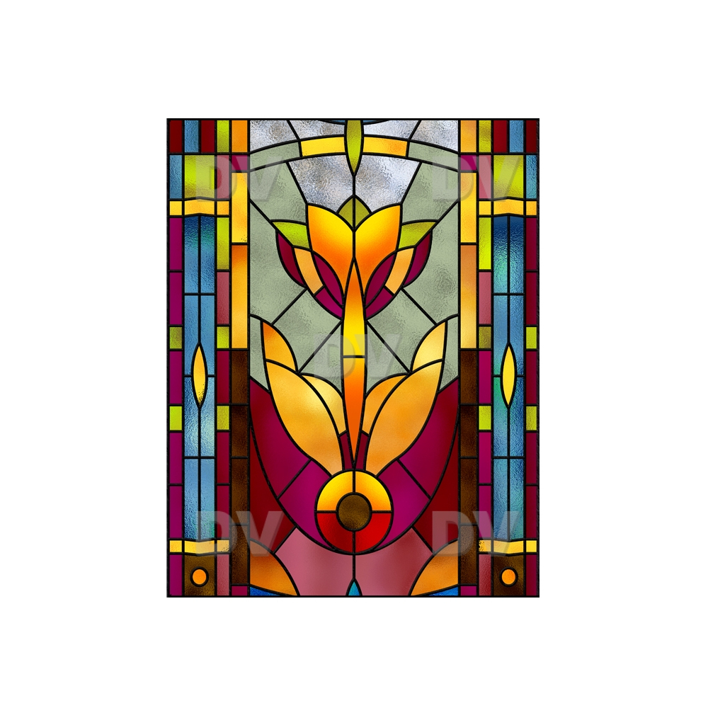 VITP1403 - Sticker vitrail art deco format personnalisé VITP1403 - Sticker vitrail art deco format personnalisé