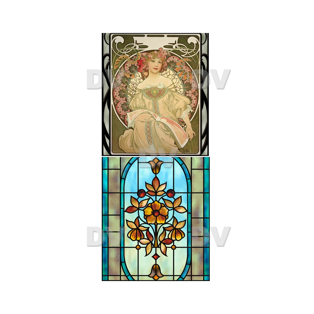 VITP1410 - Lot de 4 stickers effet vitrail VITP1410 - Lot de 4 stickers effet vitrail