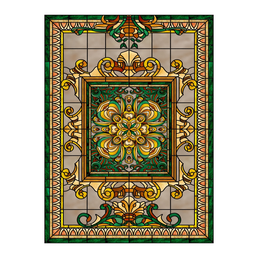 VITP1414 - Lot de 3 stickers vitrail art deco personnalisés VITP1414 - Lot de 3 stickers vitrail art deco personnalisés