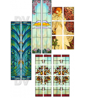 VITP1434 - Lot de 7 stickers vitrail format personnalisé
