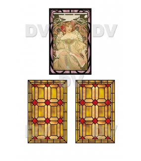 VITP1442 - Lot de 3 stickers vitraux formats personnalisés
