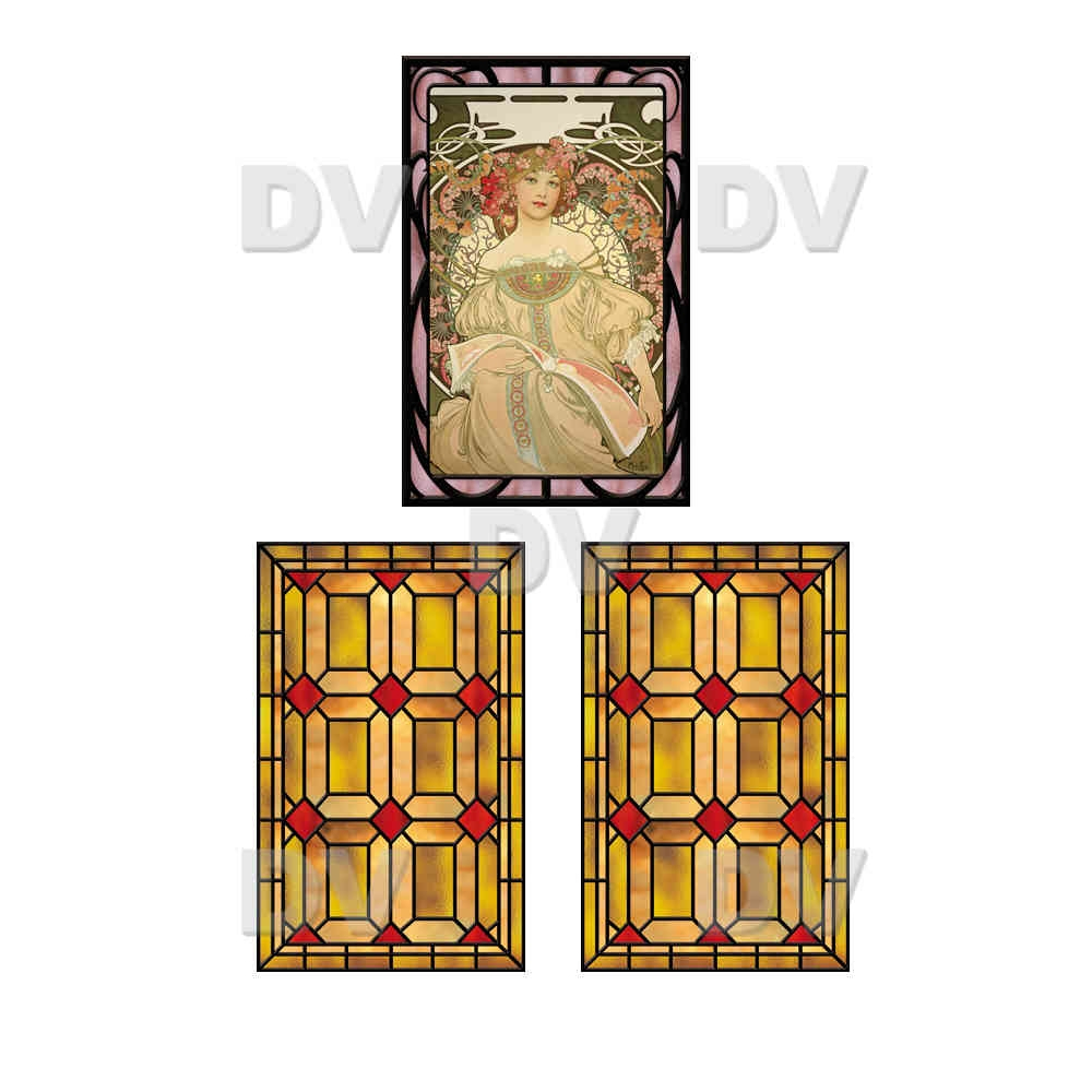 VITP1442 - Lot de 3 stickers vitraux formats personnalisés VITP1442 - Lot de 3 stickers vitraux formats personnalisés