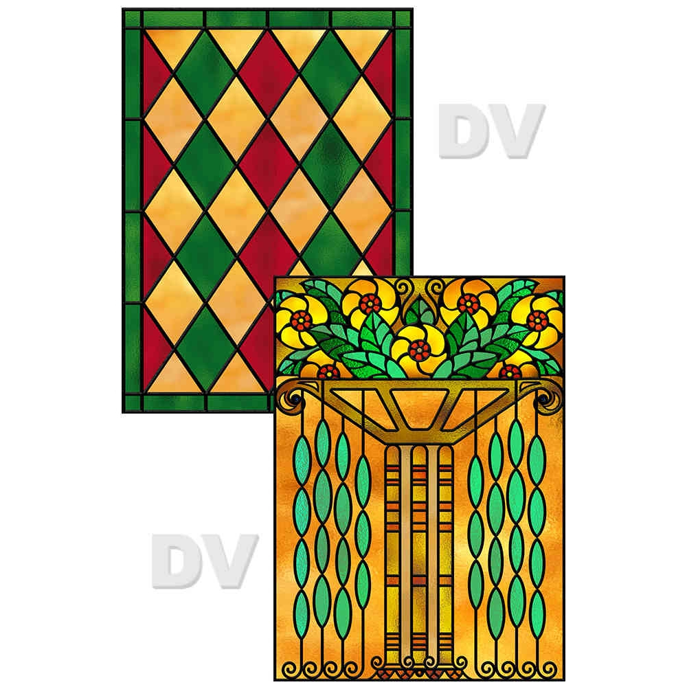 VITP1444 - Lot de 2 stickers vitraux format personnalisé VITP1444 - Lot de 2 stickers vitraux format personnalisé