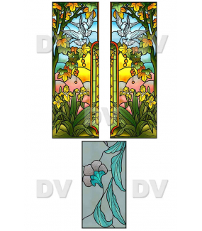 VITP1448 - Lot de 3 stickers vitraux format personnalisé
