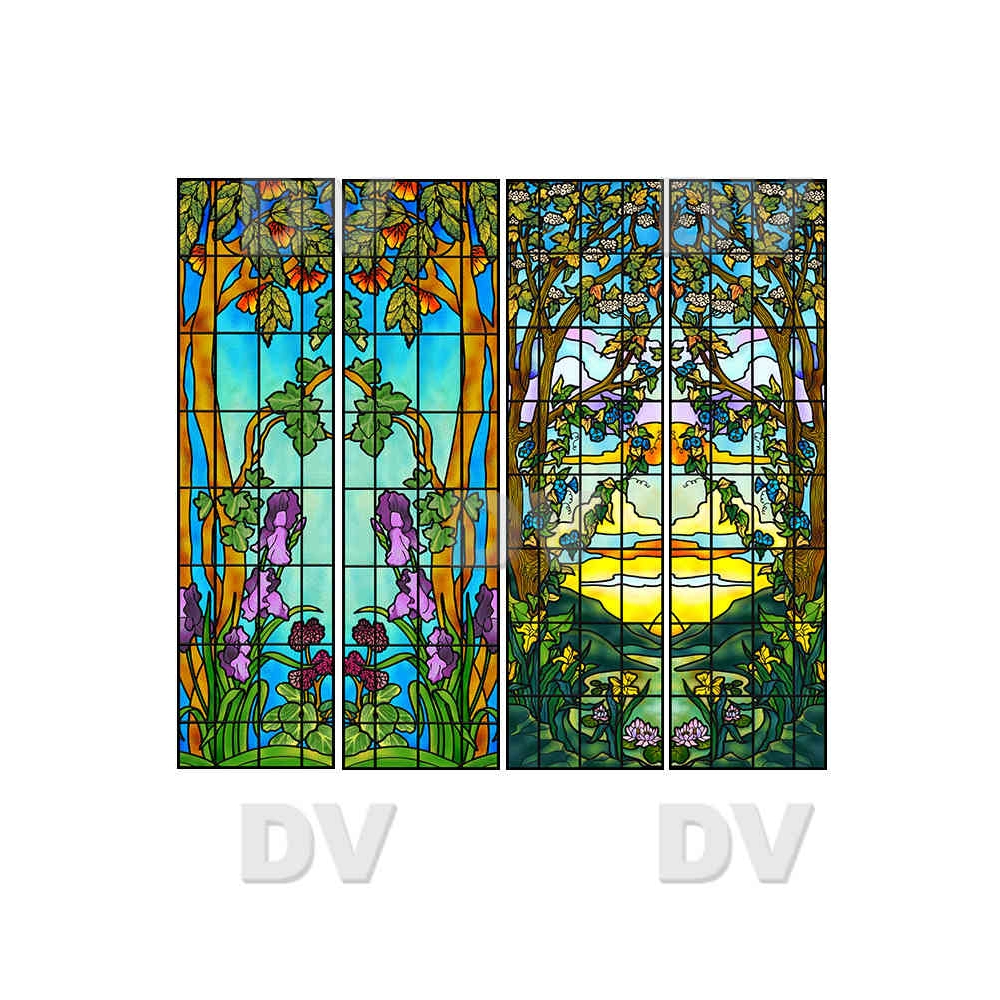 VITP1456 - Lot de 4 stickers vitraux personnalisés VITP1456 - Lot de 4 stickers vitraux personnalisés