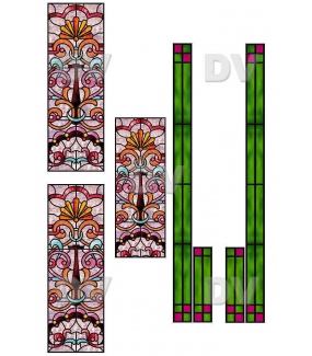 VITP1457 - Lot de 7 stickers vitraux personnalisés