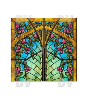 VITP1471- Lot de 2 stickers vitraux personnalisés