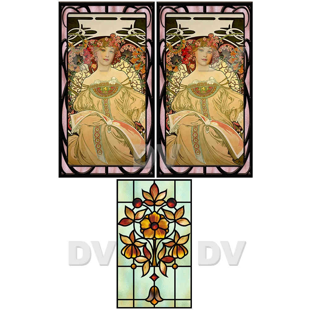 VITP1479 - Lot de 3 stickers vitrail format personnalisé VITP1479 - Lot de 3 stickers vitrail format personnalisé