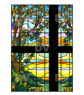 VITP1486 - Lot de 4 stickers vitrail format personnalisé