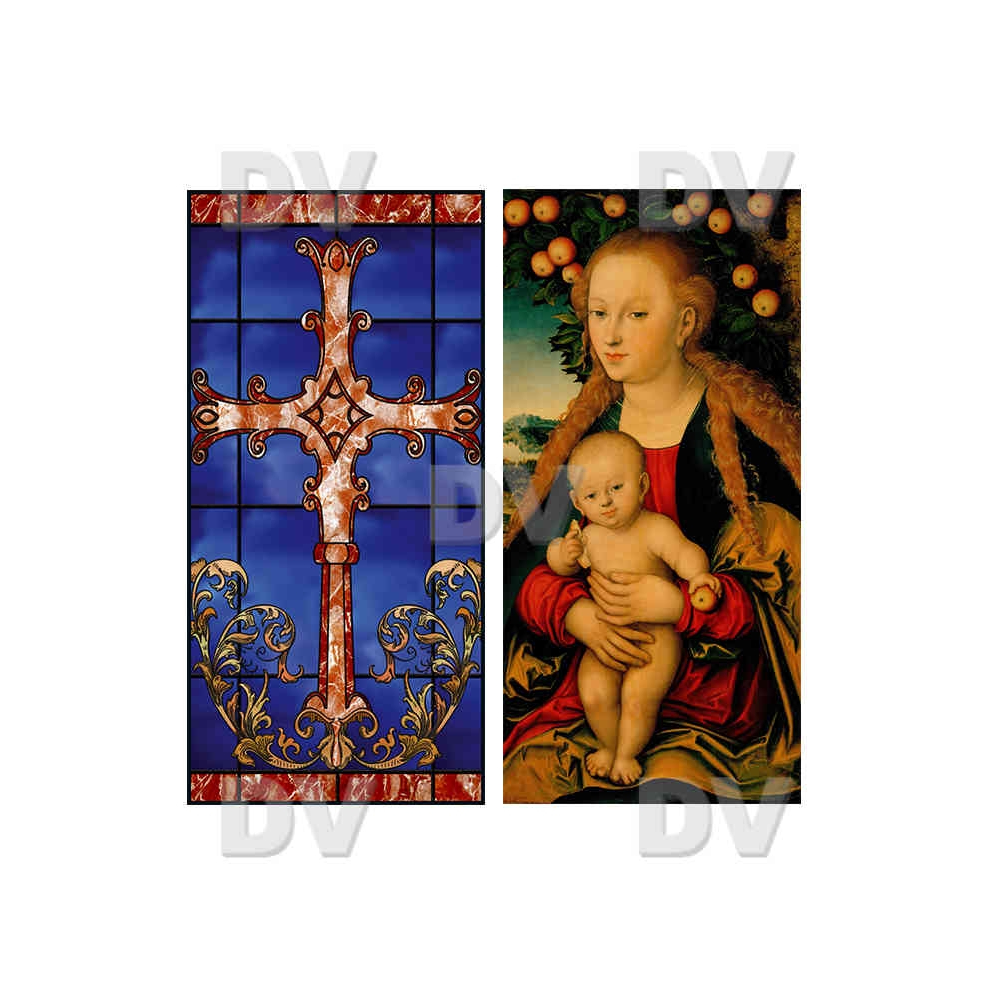 VITP1490 - Lot de 2 stickers vitrail format personnalisé VITP1490 - Lot de 2 stickers vitrail format personnalisé