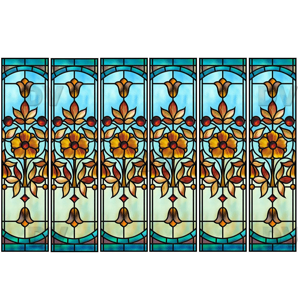 VITP1507 - Lot de 6 stickers vitrail format personnalisé VITP1507 - Lot de 6 stickers vitrail format personnalisé