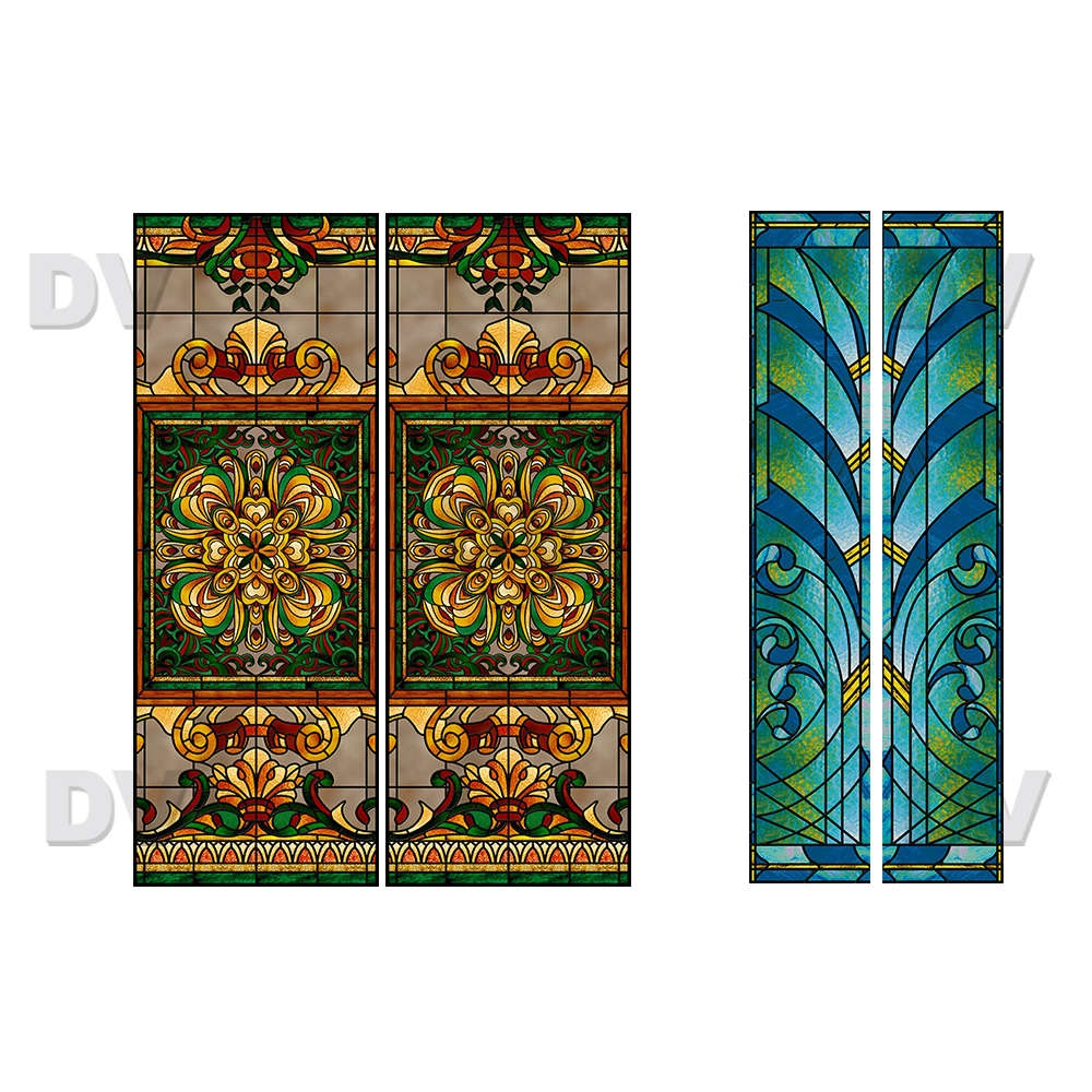 VITP1526- Lot de 4 stickers vitrail format personnalisé VITP1526- Lot de 4 stickers vitrail format personnalisé