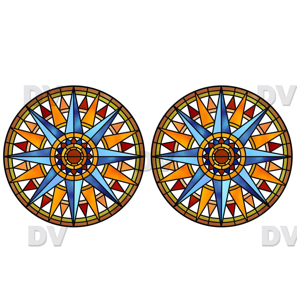 VITP1527 - Lot de 2 stickers vitrail format personnalisé VITP1527 - Lot de 2 stickers vitrail format personnalisé