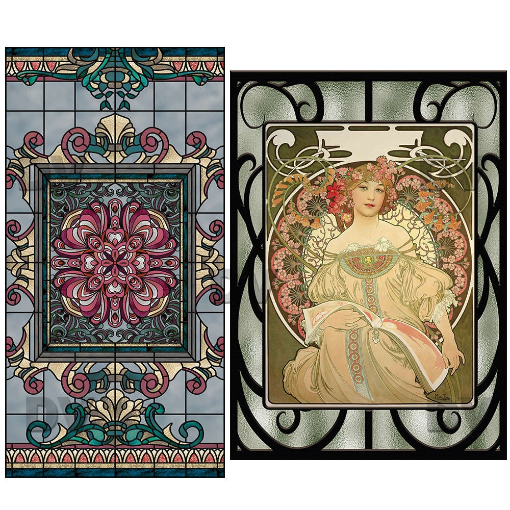 VITP1529 - Lot de 2 stickers vitrail format personnalisé VITP1529 - Lot de 2 stickers vitrail format personnalisé