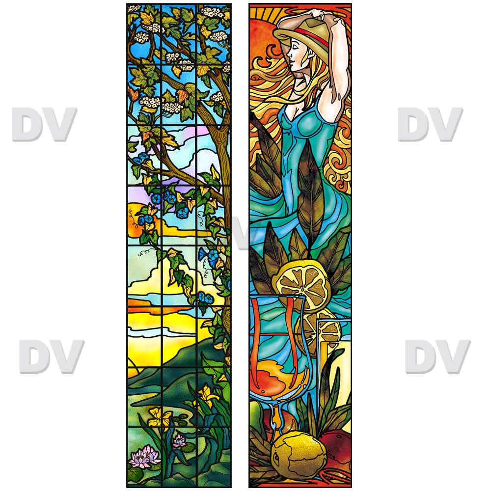 VITP1591 - Lot de 2 stickers vitrail format personnalisé VITP1591 - Lot de 2 stickers vitrail format personnalisé