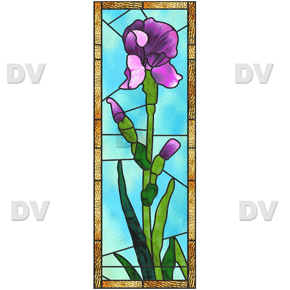 VITP1609 - Sticker vitrail iris personnalisé