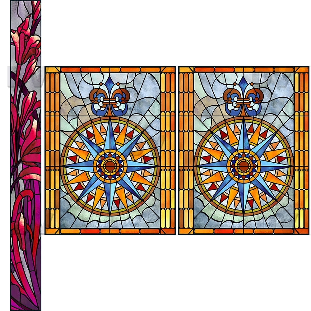 VITP1629 - Lot de 3 stickers vitraux format personnalisé VITP1629 - Lot de 3 stickers vitraux format personnalisé