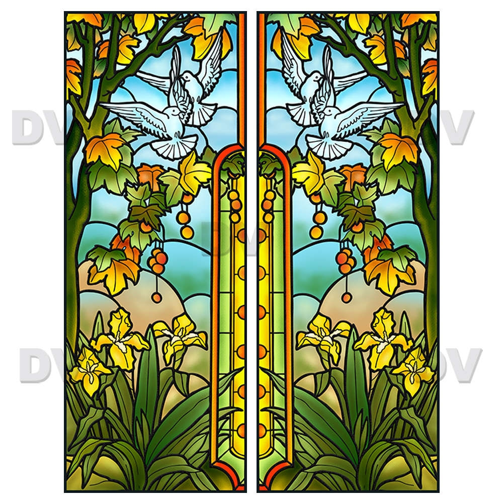 VITP1634 - Lot de 2 stickers vitraux format personnalisé VITP1634 - Lot de 2 stickers vitraux format personnalisé