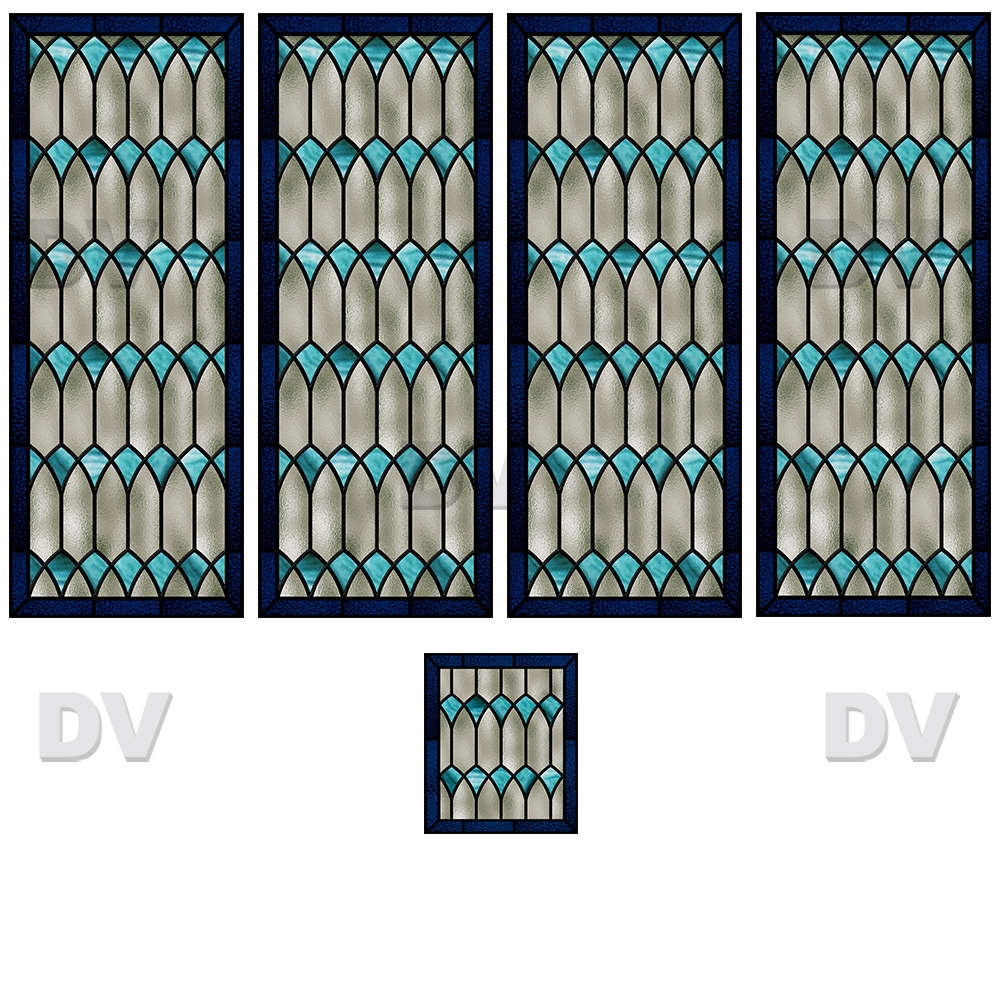 VITP1718 - Lot de 5 stickers vitraux personnalisés