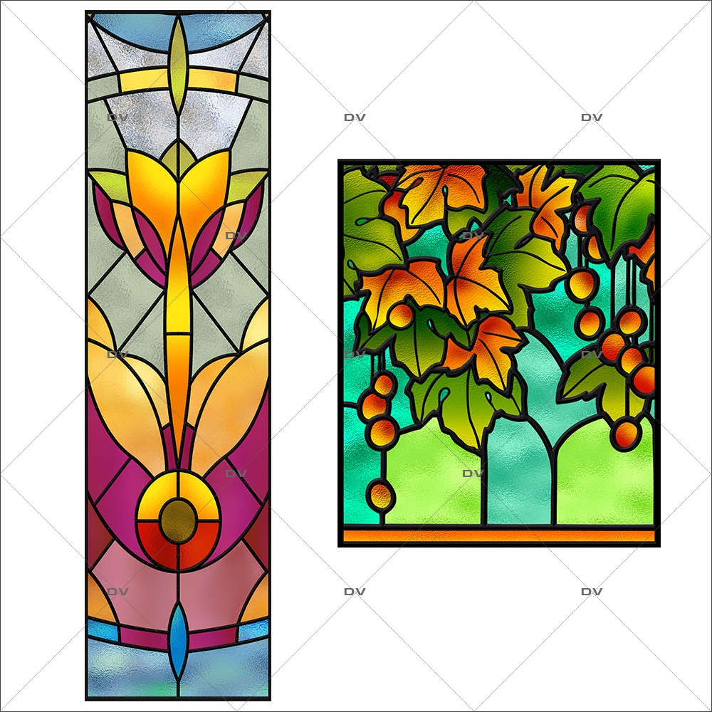 VITP1741 - Lot de 2 stickers vitraux personnalisés VITP1741 - Lot de 2 stickers vitraux personnalisés