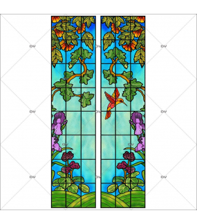VITP1742 - Lot de 2 stickers vitraux personnalisés
