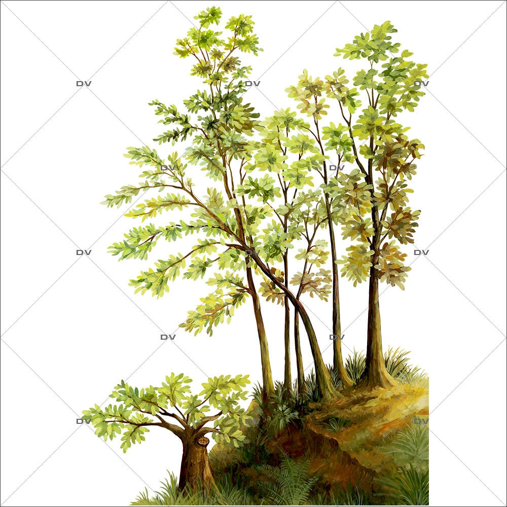 Sticker-sous-bois-automne-arbres-vitrophanie-décoration-vitrine-automnale-électrostatique-sans-colle-repositionnable-réutilisable-DECO-VITRES