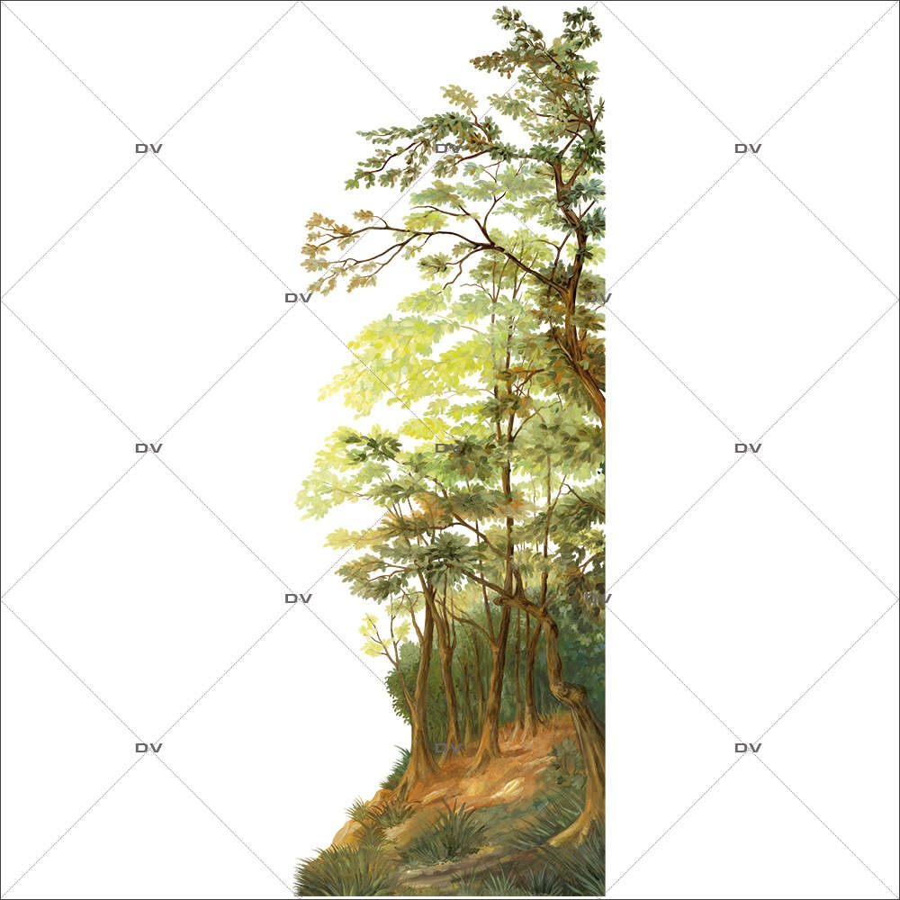 Sticker-géant-sous-bois-automne-arbres-vitrophanie-décoration-vitrine-automnale-électrostatique-sans-colle-repositionnable-réutilisable-DECO-VITRES